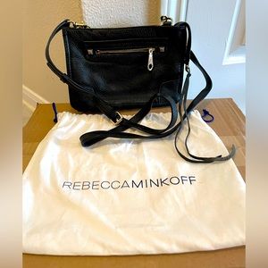Leather Rebecca Minkoff shoulder bag black gold studs